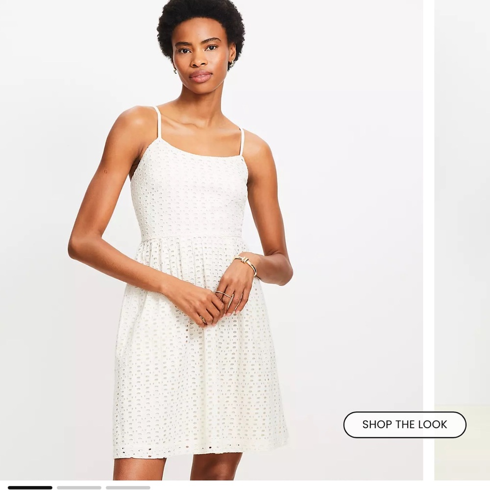 LOFT | White Eyelet Lace Dress NWOT